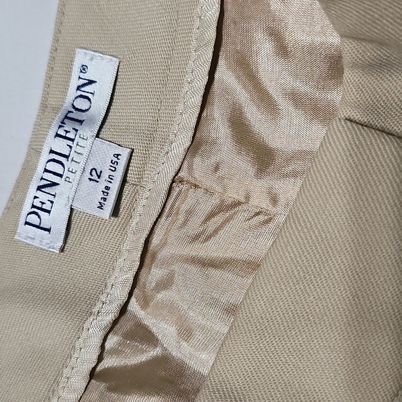 Pendleton Women's Virgin Wool Tan Trousers Size 12 Petite - Picture 2 of 4
